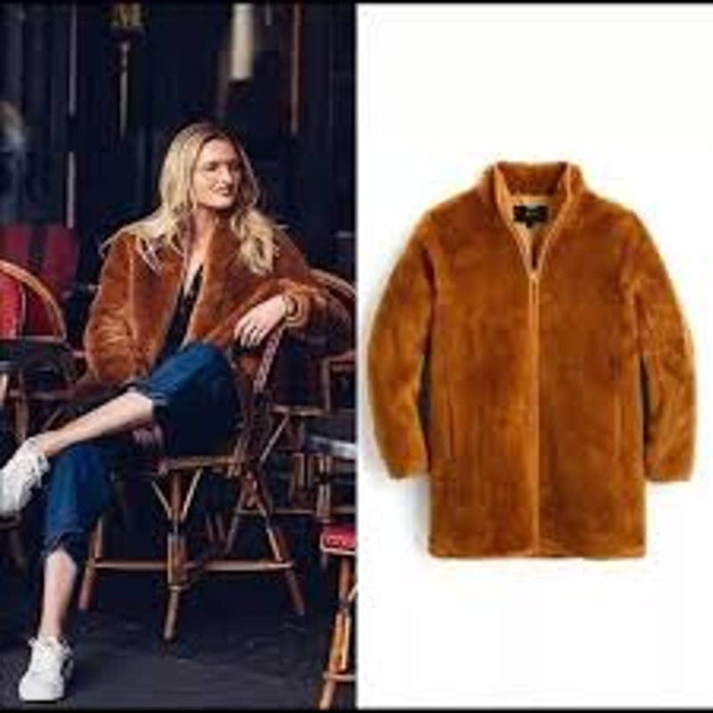 J. Crew faux fur teddy bear coat Medium